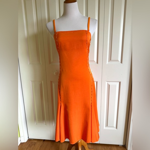 VERSACE JEANS COUTURE Orange Tank Dress 6/42 - Picture 2 of 11